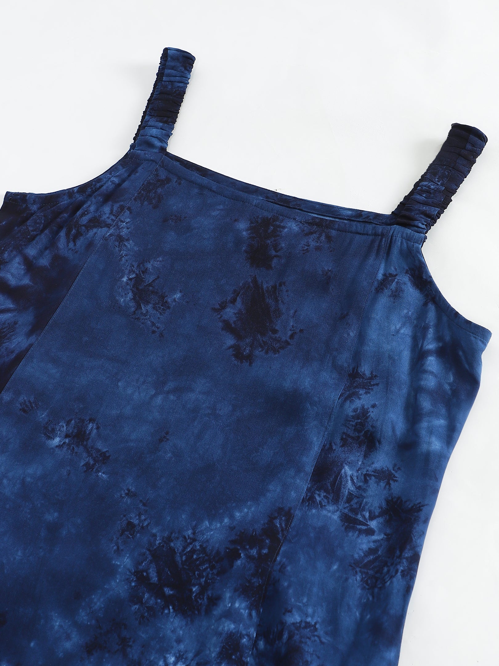 Navy Blue Printed Strappy Dress Sanaita