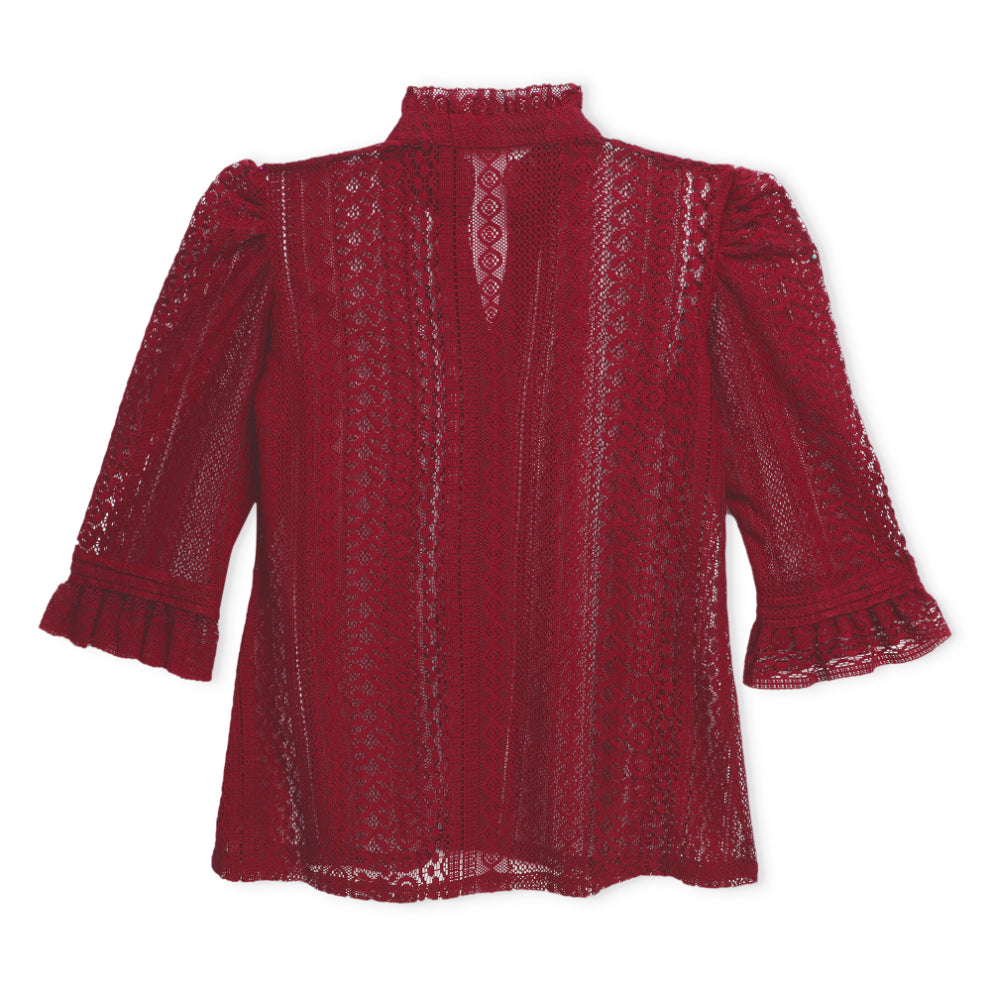 Wine Lace Blouse Sanaita