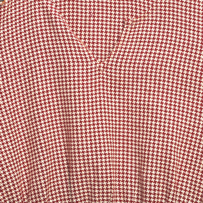 Red Beige Jacquard Peplum Top Sanaita