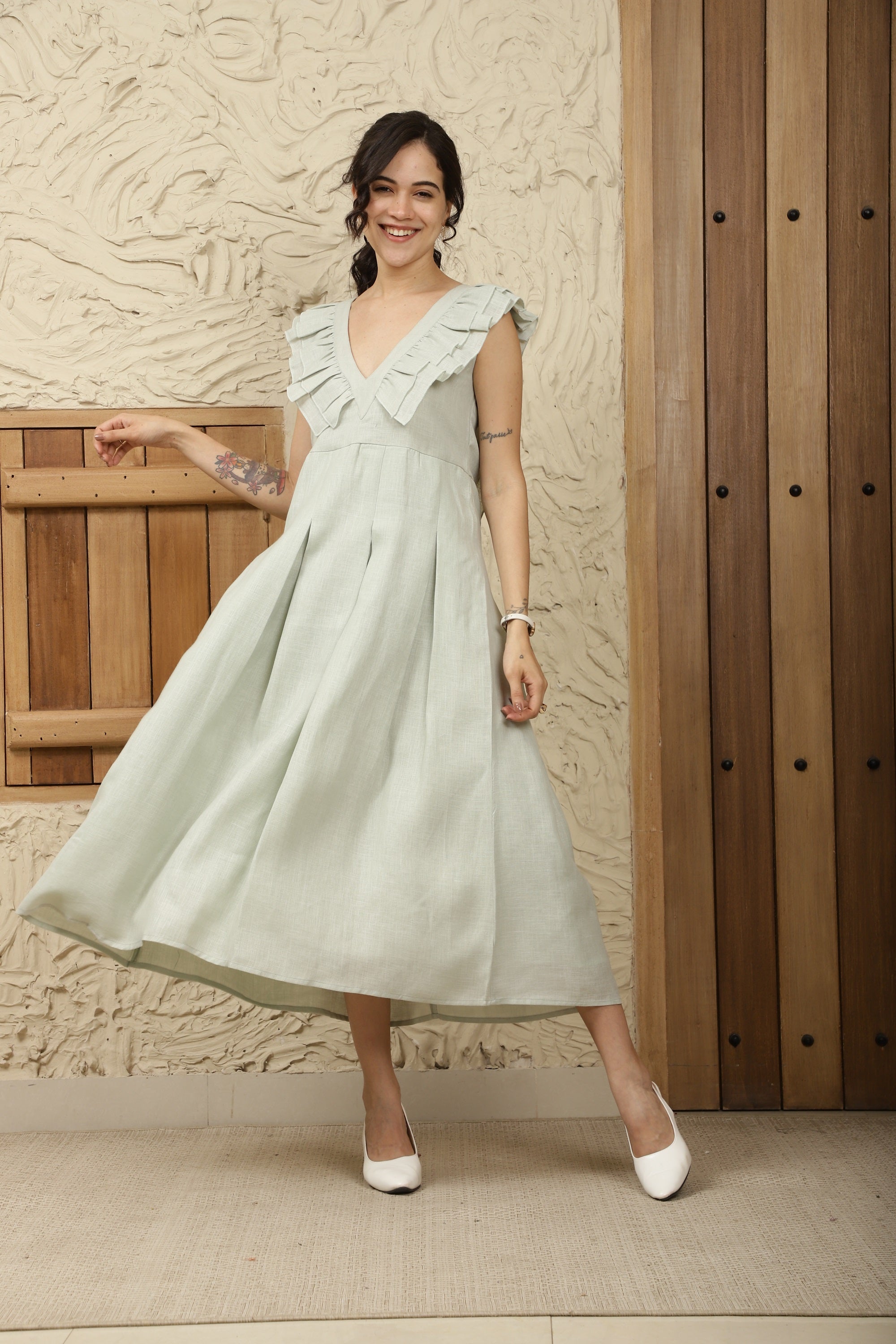 Ruffle Whisper Dress Sanaita