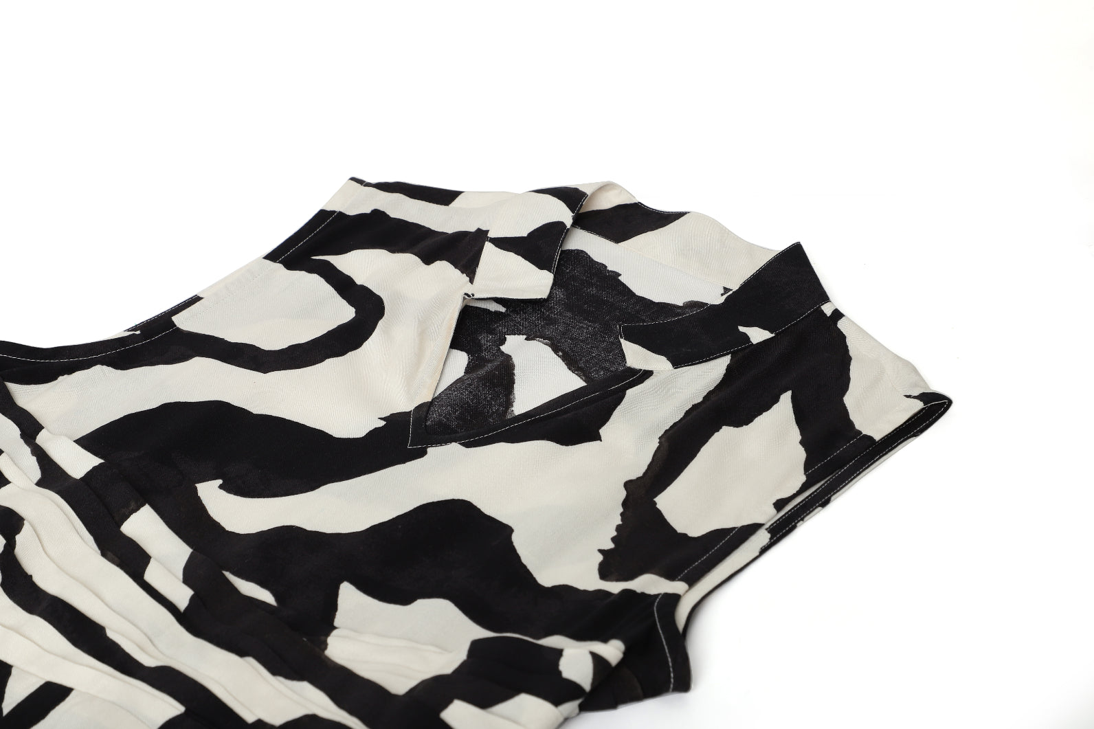 Waist Wrap Detail Flared Asymetric Printed Dress Sanaita